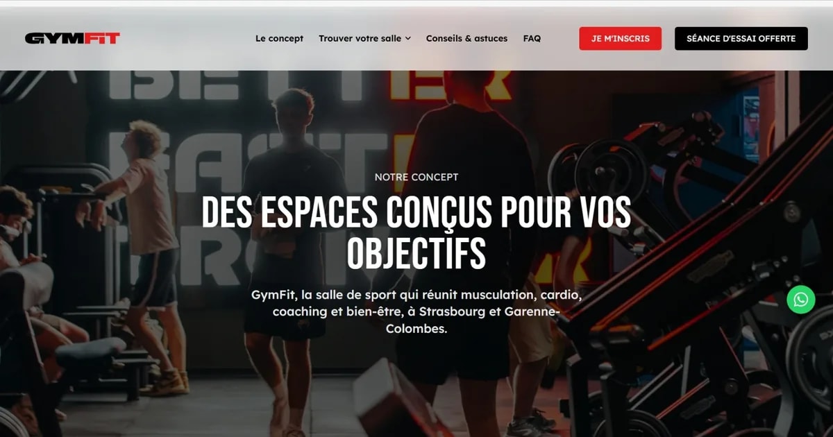 Page « Le concept » du site gym-fit.fr, intégré par DGL Agency