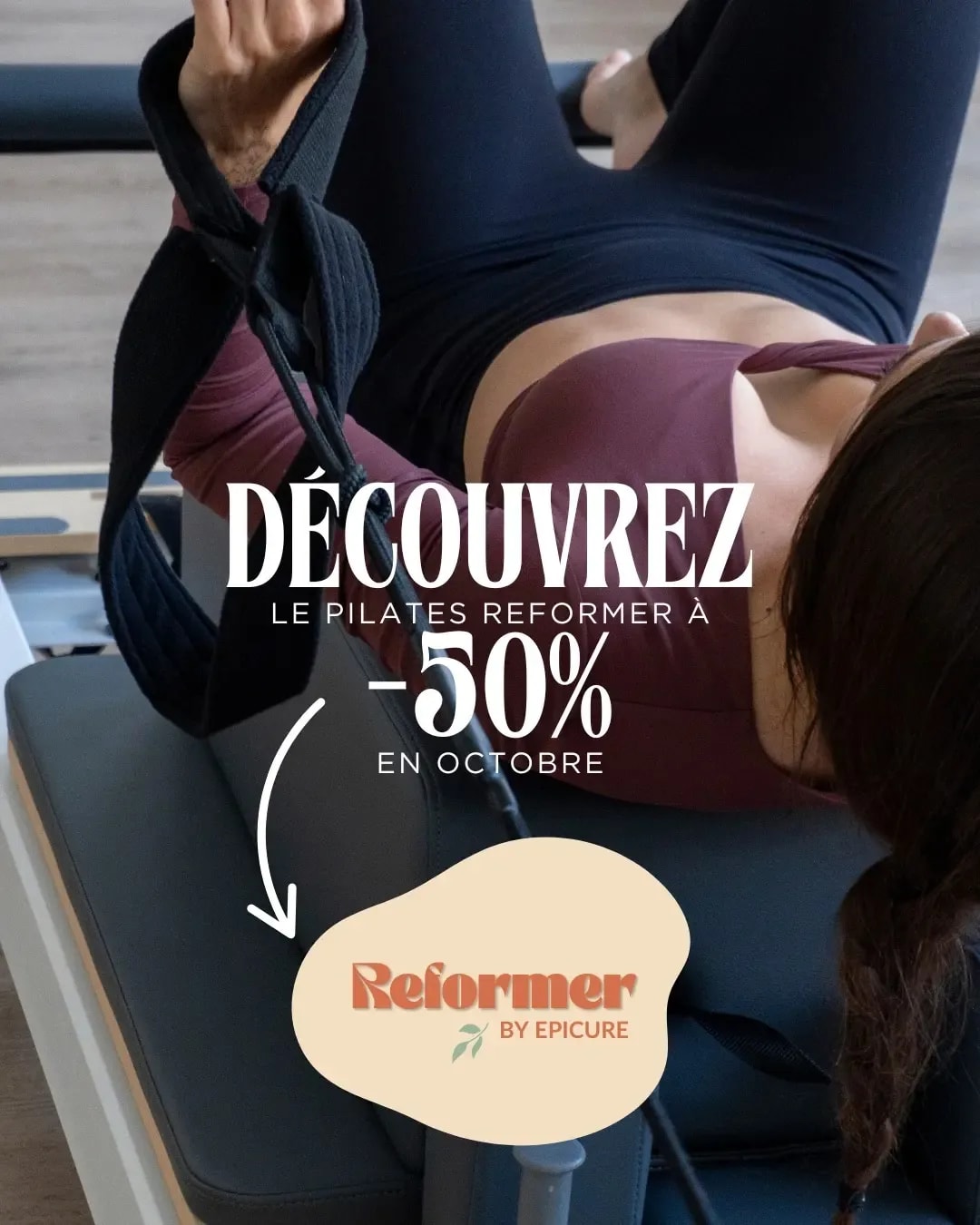 Visuel publicitaire Pilates Reformer Epicure